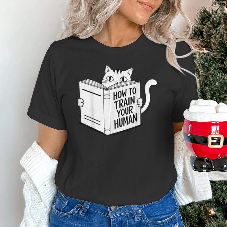 Cat Book Humor How To Train Your Human Unisex T-Shirt