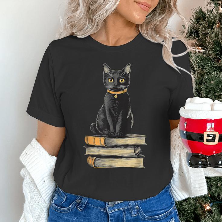 Cat Sitting On Books Unisex T-Shirt Cat Sitting On Books Unisex T-Shirt