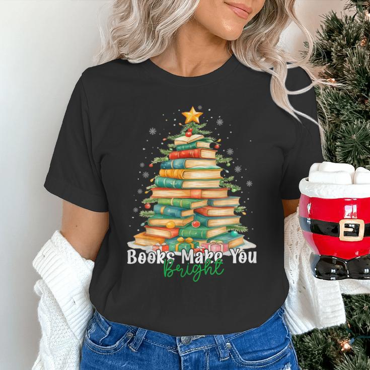 Christmas Books Make You Bright Librarian Teacher Book Lover Unisex T-Shirt