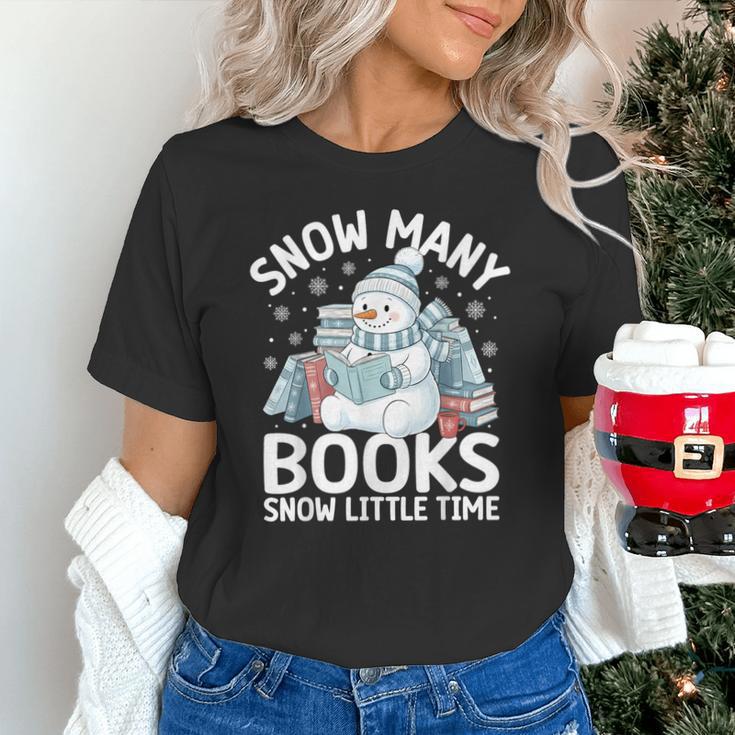 Christmas Reading Snowman So Many Books Men Women Kids Unisex T-Shirt