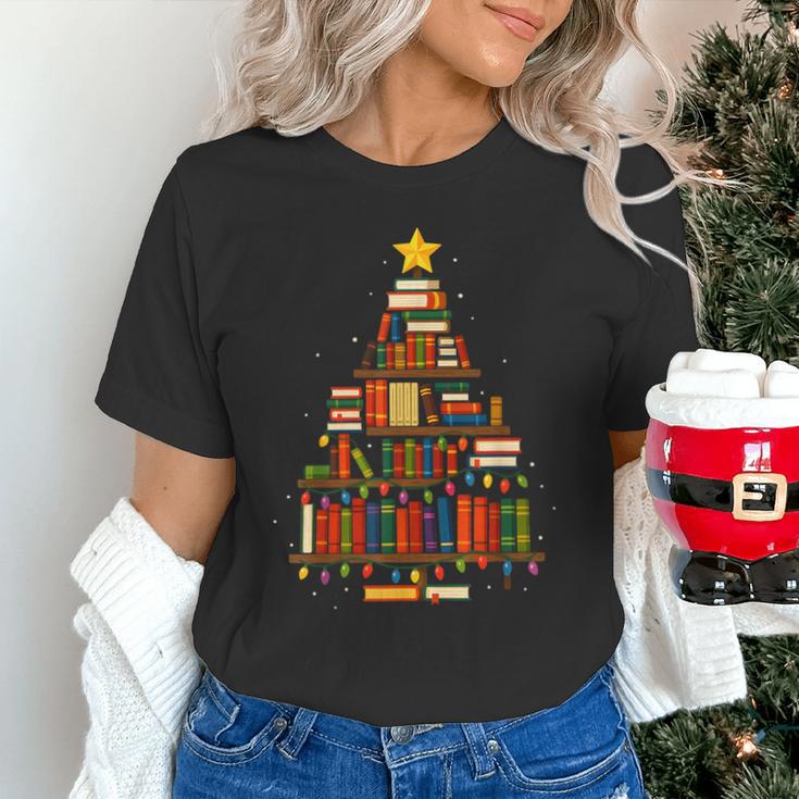 Christmas Tree Bookshelf Book Lover Library Men Women Kids Unisex T-Shirt