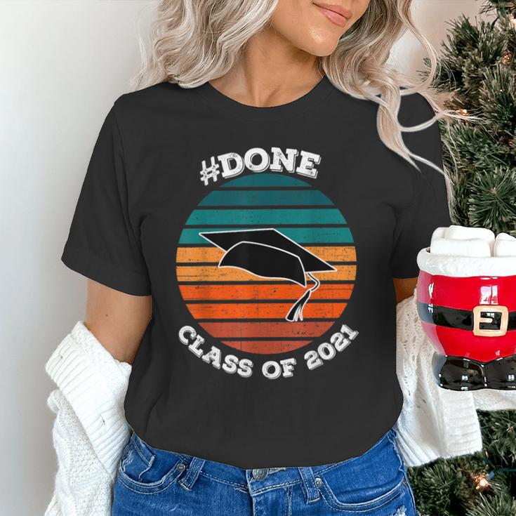 Class Of 2021 Done Senior Graduation Retro Sunset Unisex T-Shirt