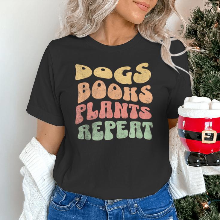 Colorful Dogs Books Plants Repeat Unisex T-Shirt