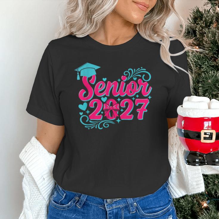 Coquette Pink Bow Senior 2027 Class Of Graduation Unisex T-Shirt