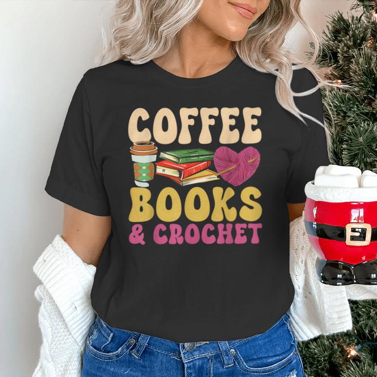 Crochet Coffee Reading Books Crocheter Crocheting Unisex T-Shirt