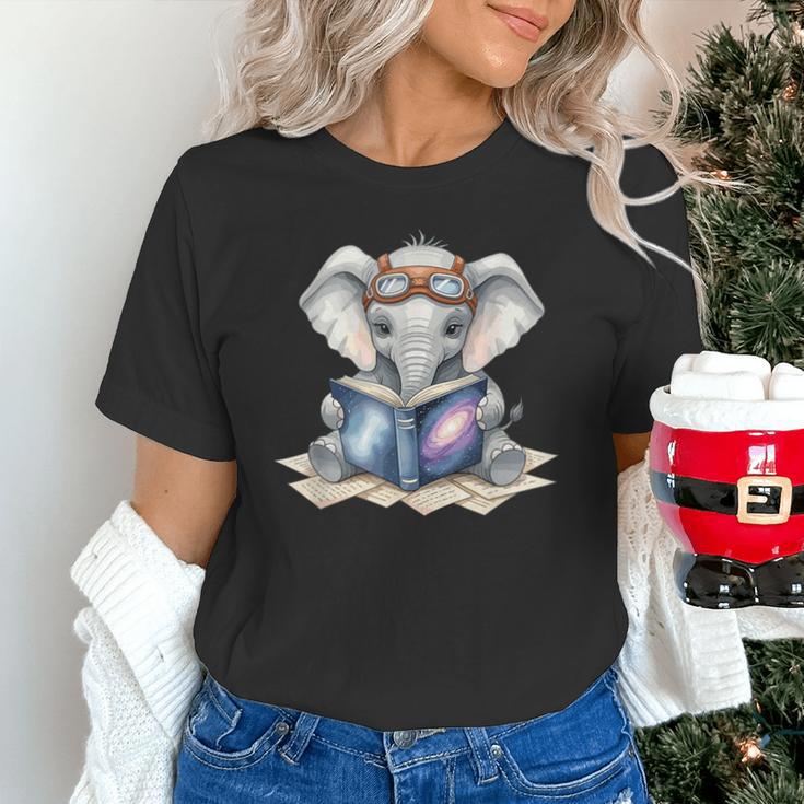 Cute Elephant Reading Universe Book Unisex T-Shirt Cute Elephant Reading Universe Book Unisex T-Shirt