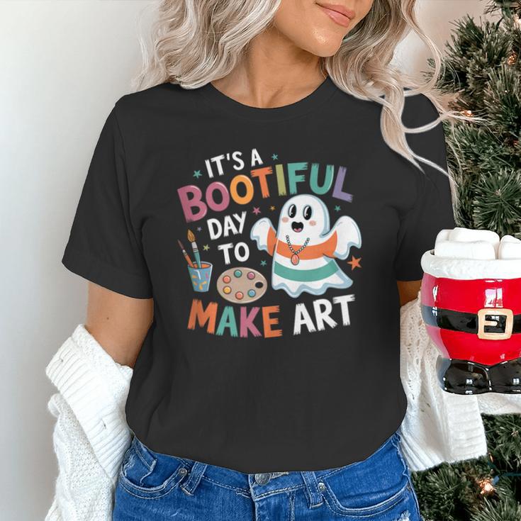 Cute Ghost Book Halloween Spooky Boo School Art Teacher Unisex T-Shirt