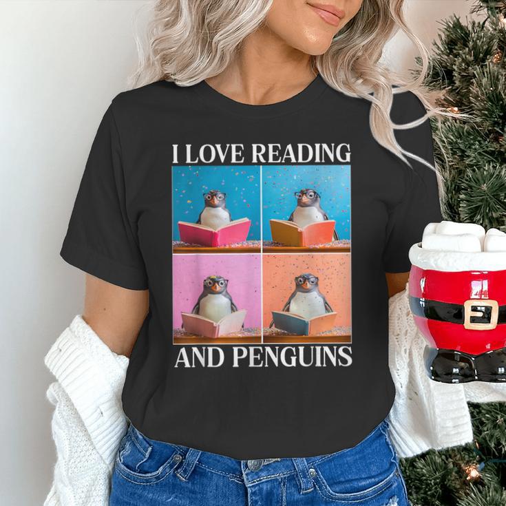 Cute Penguin Reading Book School Librarian Teacher Student Unisex T-Shirt