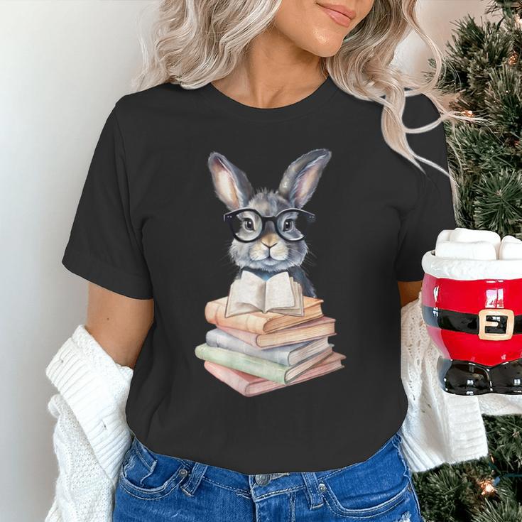 Cute Reading Bunny With Glasses Books Reader Book Bookworm Unisex T-Shirt Cute Reading Bunny With Glasses Books Reader Book Bookworm Unisex T-Shirt
