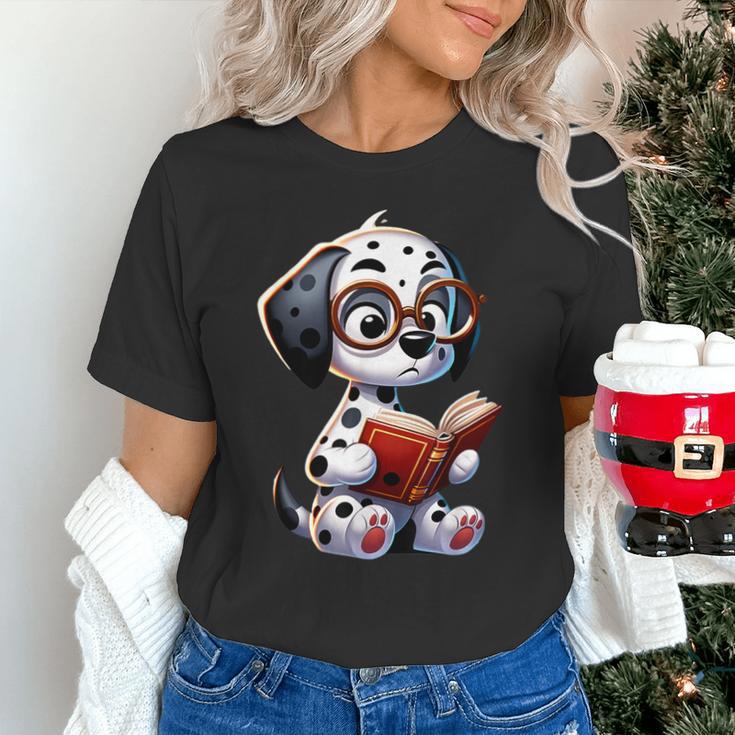 Dalmatian Reading a Book Dog Unisex T-Shirt