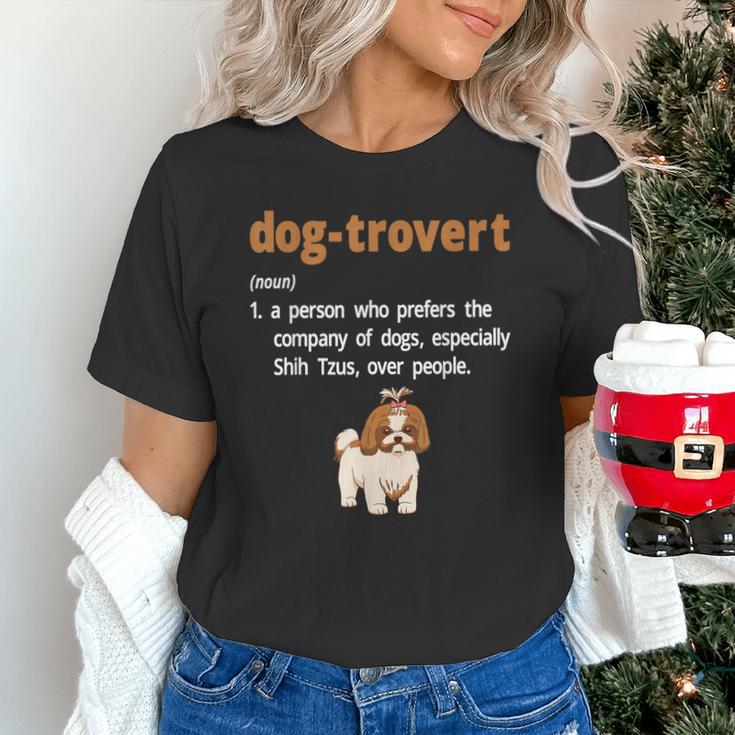 Dog-Trovert Shih Tzu Humor Definition Introvert Unisex T-Shirt