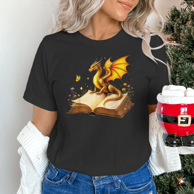 Dragon Fantasy Book Lover Bookish Reader Bookworm Wildflower Unisex T-Shirt