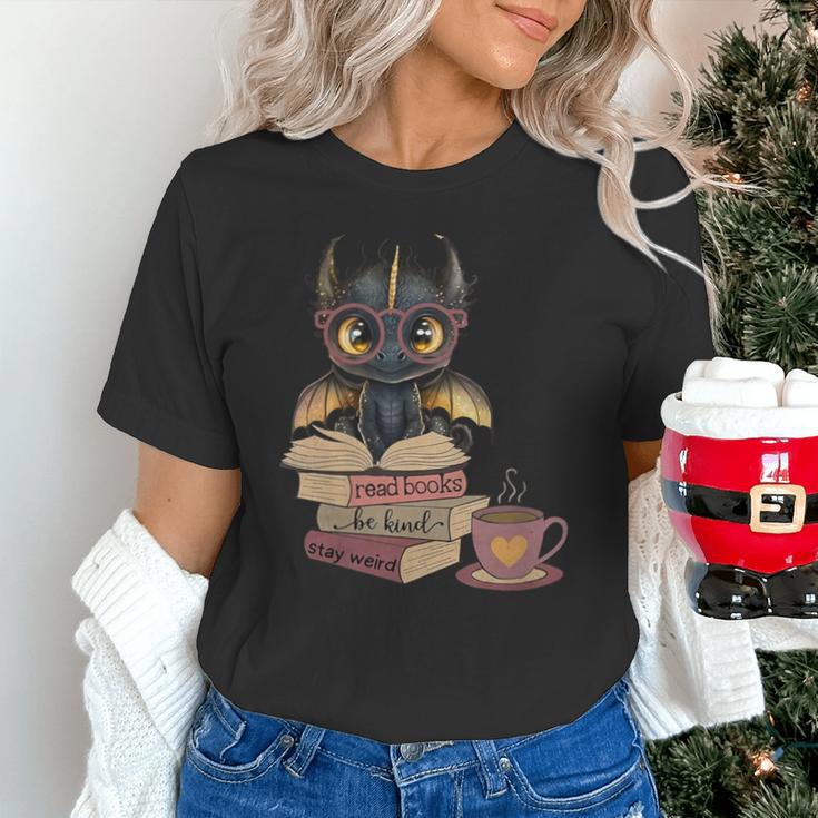 Dragon Read Books Be Kind Stay Weird Book Lover Unisex T-Shirt