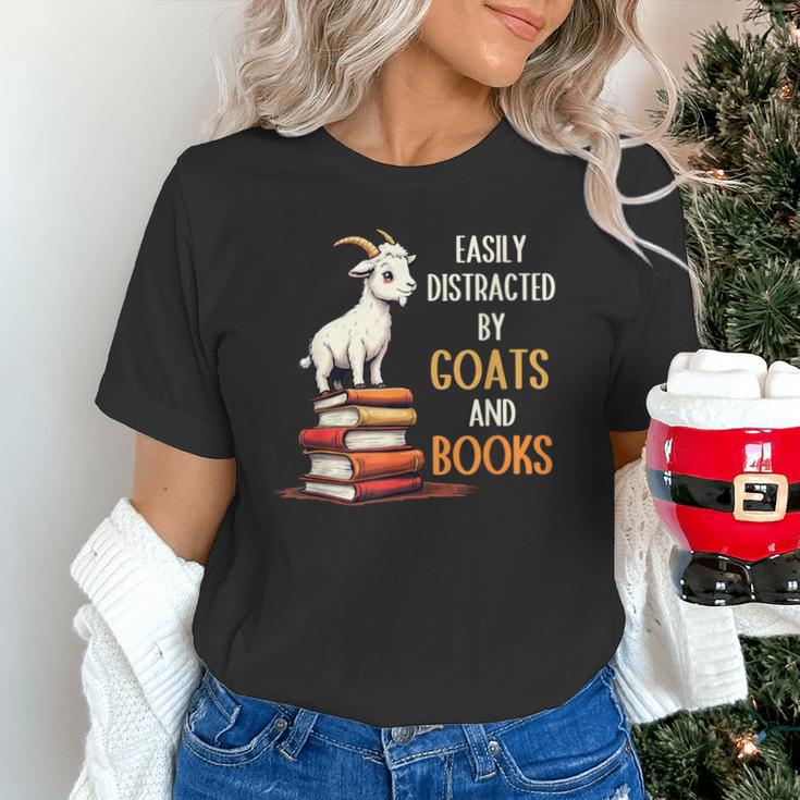 Easily Distracted By Goats And Books Goats And Book Reading Unisex T-Shirt