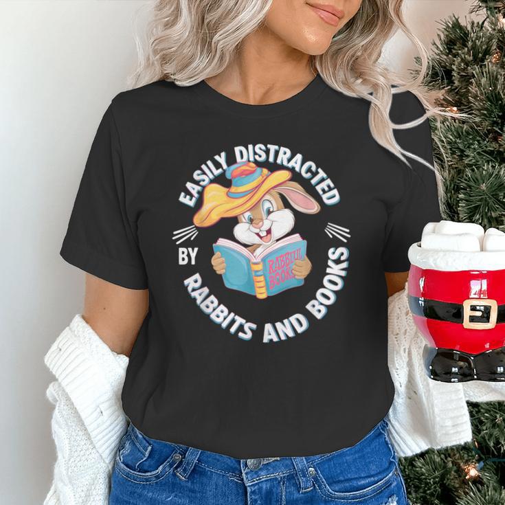 Easily Distracted By Rabbits And Books Reading Unisex T-Shirt