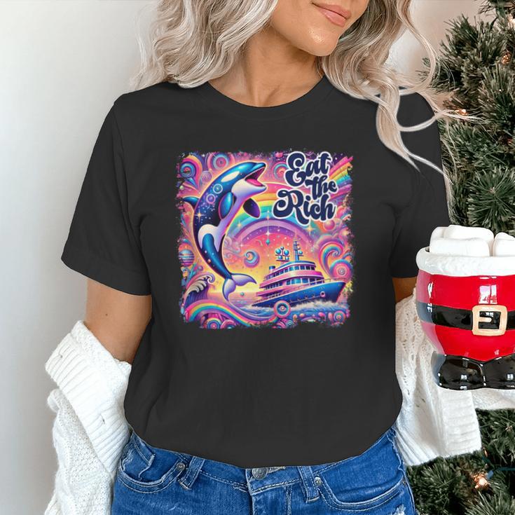 EAT THE RICH 90S NOSTALGIA WHALE ORCA YAHCT RETRO Unisex T-Shirt