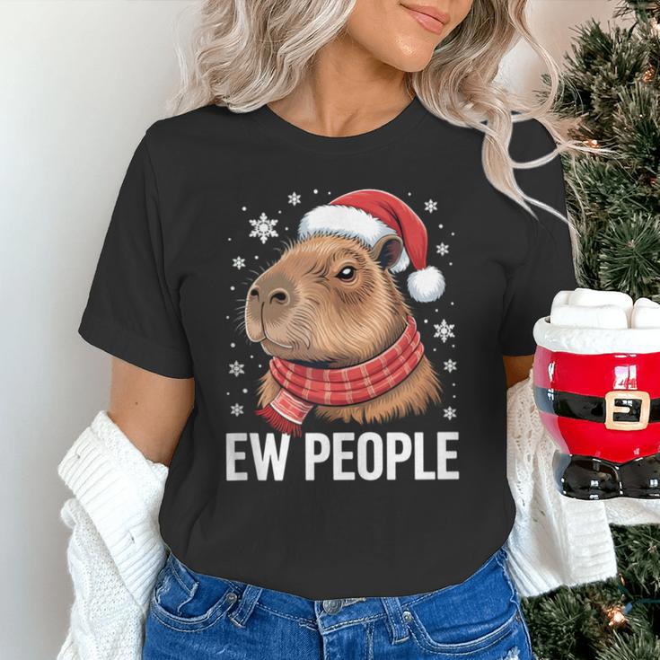 Ew People Capybara Christmas Introvert Holiday Humor Unisex T-Shirt