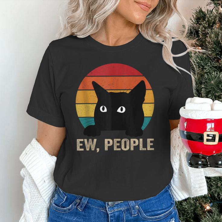 Ew People Introvert Cat Lover Cat Lady Vintage Unisex T-Shirt