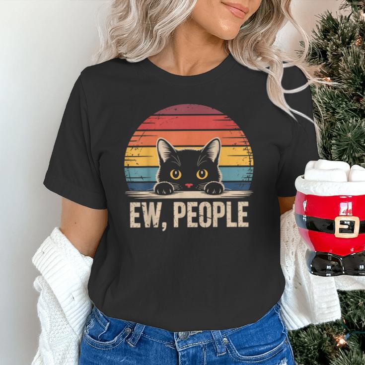 Ew People Retro Vintage Anti Social Cat Introvert Unisex T-Shirt Ew People Retro Vintage Anti Social Cat Introvert Unisex T-Shirt