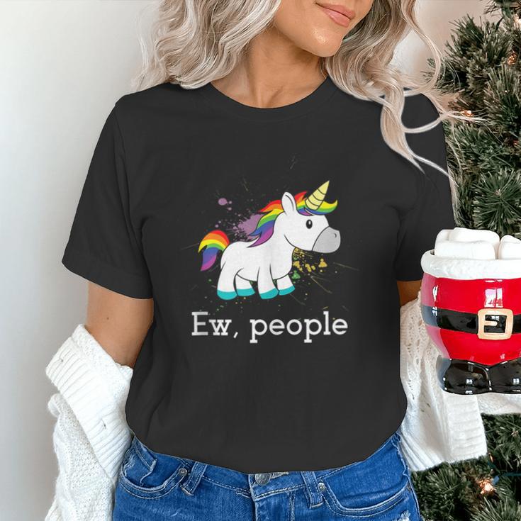 Ew People Unicorn Lover Introvert Rainbow Unicorn Unisex T-Shirt