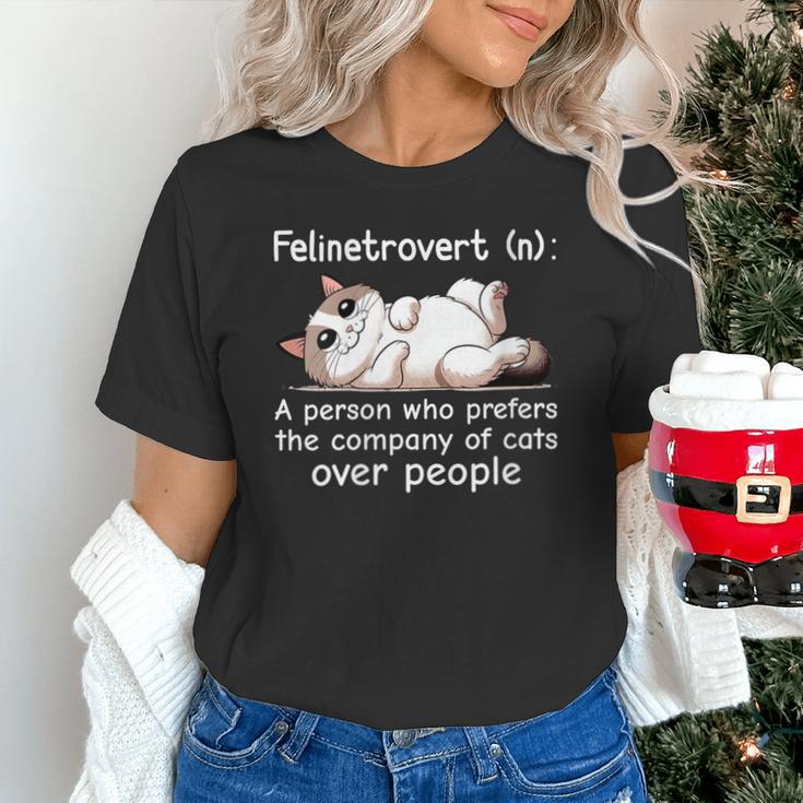 Felinetrovert Definition Cat Lover Introvert Humor Cats Unisex T-Shirt