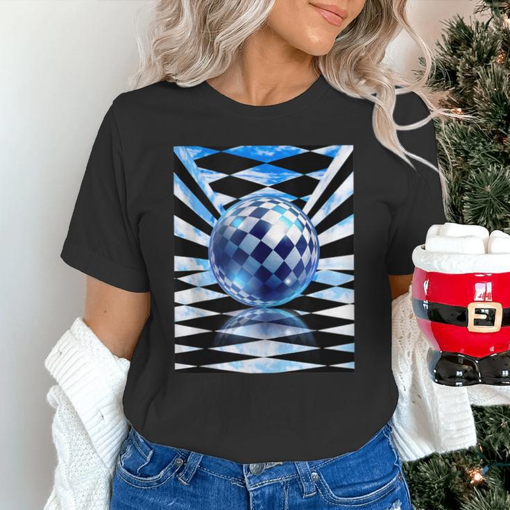 Frutiger Aero Aesthetic Tech Checkered Room Orb Sky Unisex T-Shirt Frutiger Aero Aesthetic Tech Checkered Room Orb Sky Unisex T-Shirt