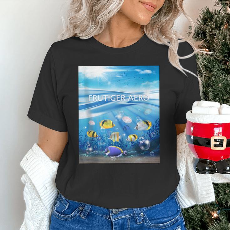 Frutiger Aero Aesthetic Tech Ocean Underwater Fishes Unisex T-Shirt Frutiger Aero Aesthetic Tech Ocean Underwater Fishes Unisex T-Shirt