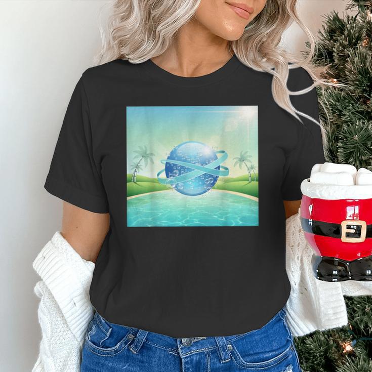 Frutiger Aero Y2k Aesthetic Palm Trees Cyber Beach World Unisex T-Shirt