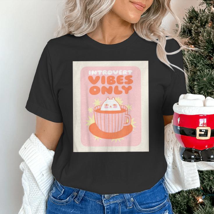 Fun Cool Cute Introvert Cat Character Quote Tea Cup For Men Women Unisex T-Shirt