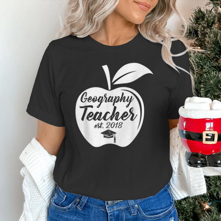 Geography Teacher Est 2018 School GraduationShirt Unisex T-Shirt