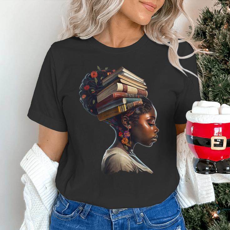 Girl Crown Of Books African Teacher Black History BHM Unisex T-Shirt