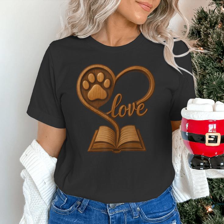 Girl Who Loves Dogs & Books Heart Dog Lover Reader Reeding Unisex T-Shirt Girl Who Loves Dogs & Books Heart Dog Lover Reader Reeding Unisex T-Shirt