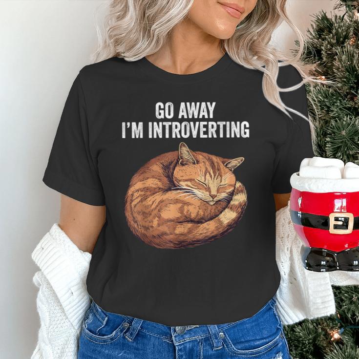 Go Away I'm Introverting Cat Introvert Men Women Girls Kids Unisex T-Shirt