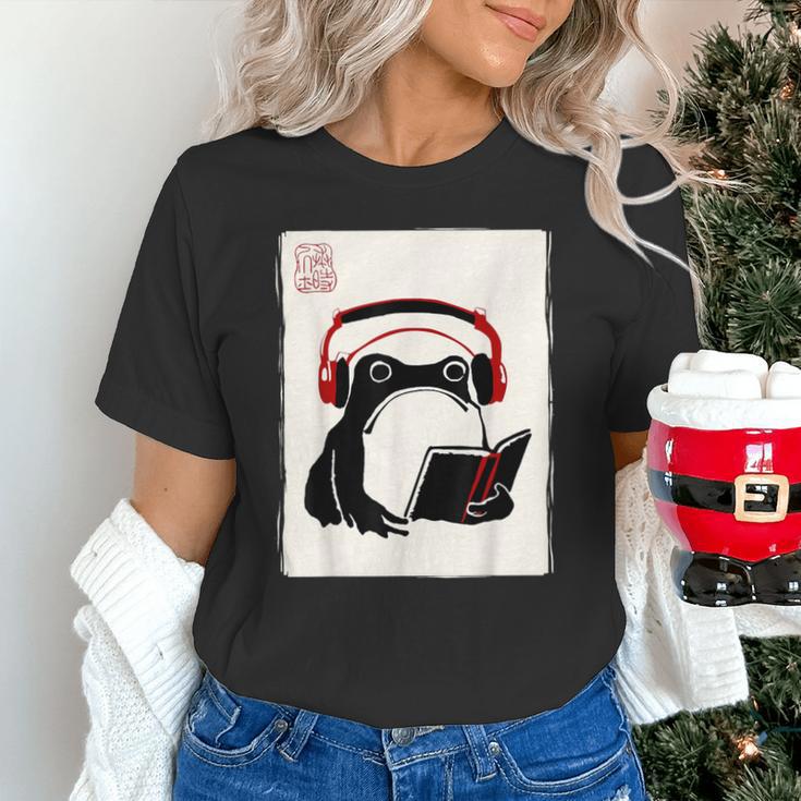 Grumpy Frog Books Music Kawaii Ink Japanese Unisex T-Shirt