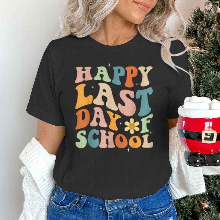 Happy Last Day Of School Groovy Teacher Student Graduation Unisex T-Shirt