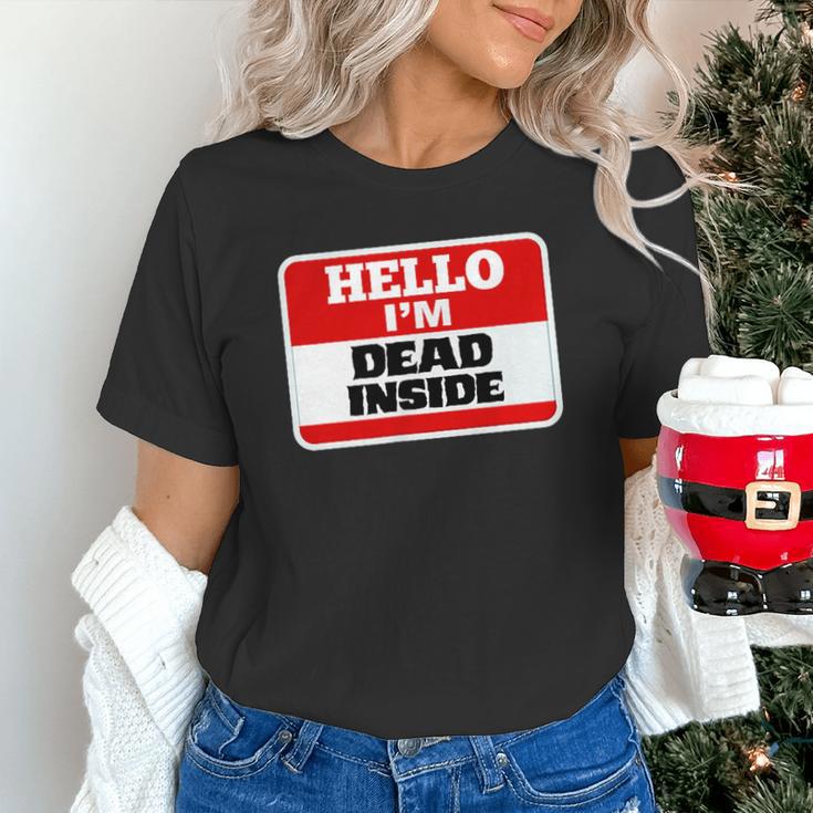 Hello I'm Dead Inside Name Tag Sarcastic Introvert Unisex T-Shirt Hello I'm Dead Inside Name Tag Sarcastic Introvert Unisex T-Shirt