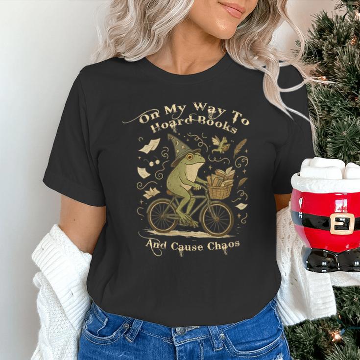 On My Way To Hoard Books And Cause Chaos Tom Foolery Frog Unisex T-Shirt