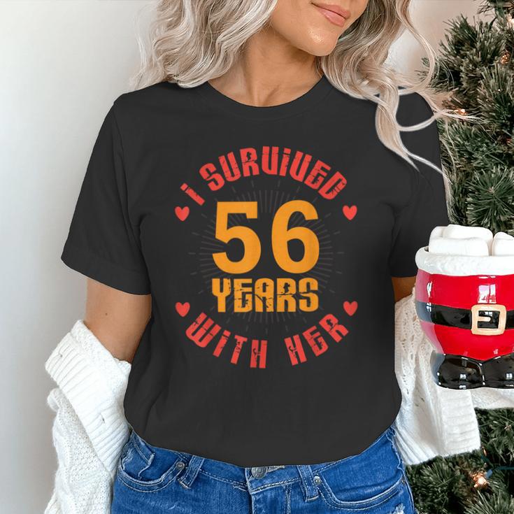 Husband I Survived 56 Years With Her Wife Marriage Memory Unisex T-Shirt