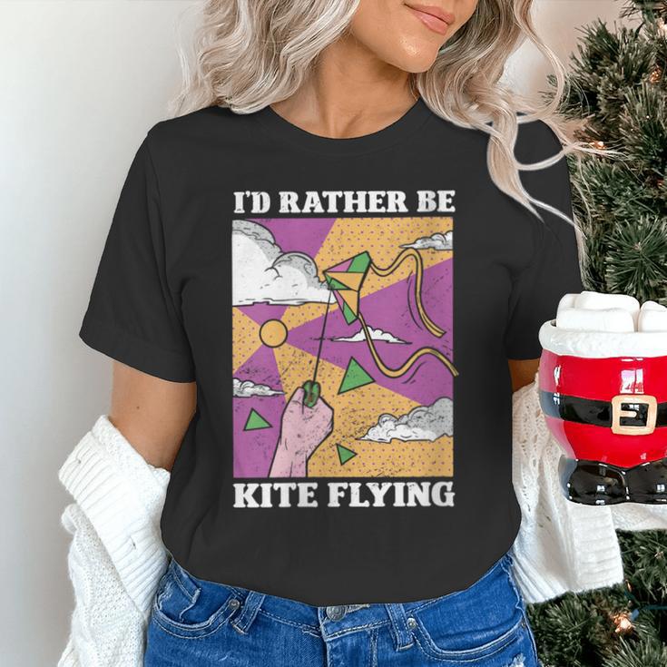 I'd Rather Be Kite Flying Throwback Hobby Memory Kite Unisex T-Shirt