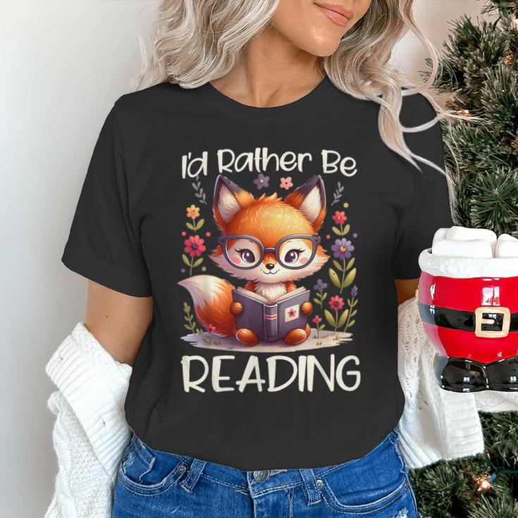 I'd Rather Be Reading Cute Fox Book Lover Reader Bookworm Unisex T-Shirt I'd Rather Be Reading Cute Fox Book Lover Reader Bookworm Unisex T-Shirt