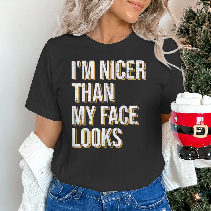 I'm Nicer Than My Face Looks Introverted Introverts Unisex T-Shirt