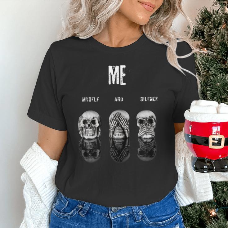 Introvert Relaxation Me Myself And Silence Skulls Unisex T-Shirt