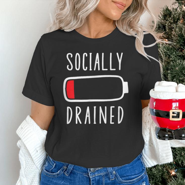 Introvert Socially Drained Battery Unisex T-Shirt Introvert Socially Drained Battery Unisex T-Shirt