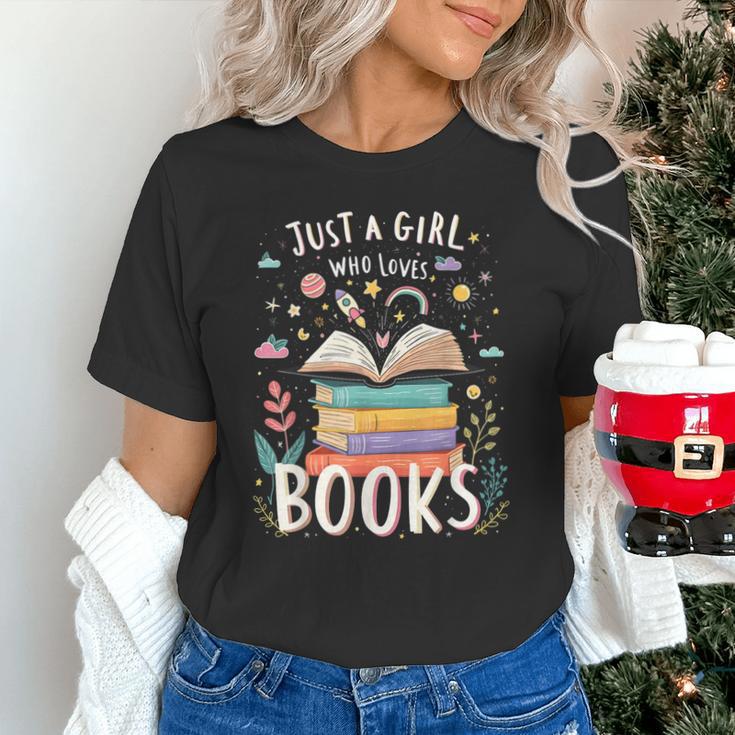 Just a Girl Who Loves Books Cute Book Lover Bookworm Unisex T-Shirt