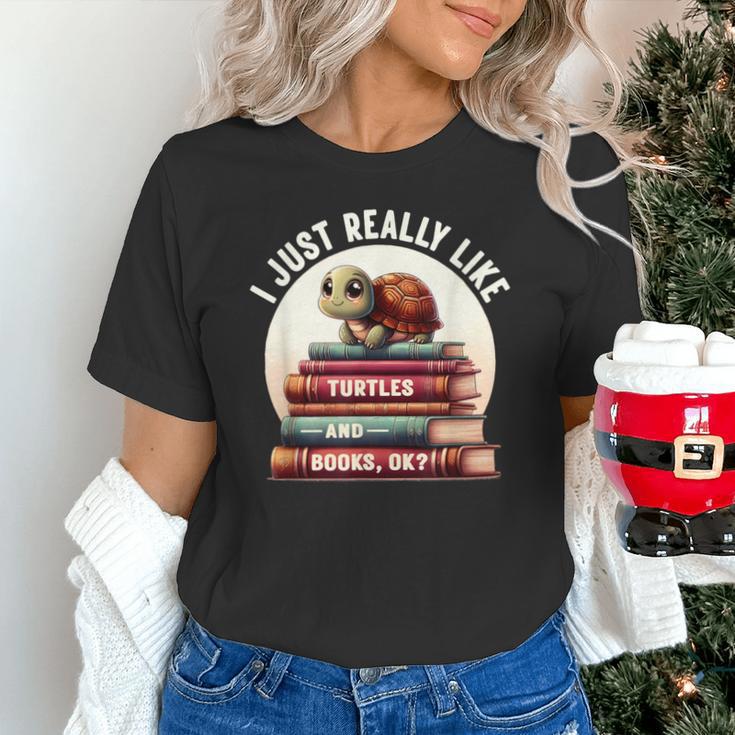 I Just Really Like Turtles And Books OK Turtle Reading Unisex T-Shirt I Just Really Like Turtles And Books OK Turtle Reading Unisex T-Shirt