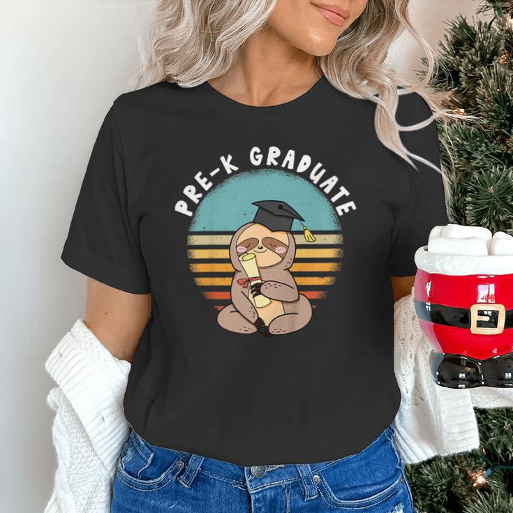 Kids Pre-K Graduate Sloth Cap And Gown Cute Preschool Graduation Unisex T-Shirt