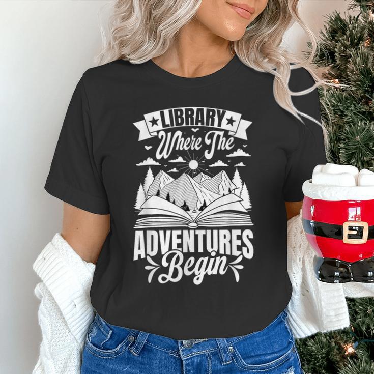 Library Where The Adventures Begin Librarian Book Readers Unisex T-Shirt