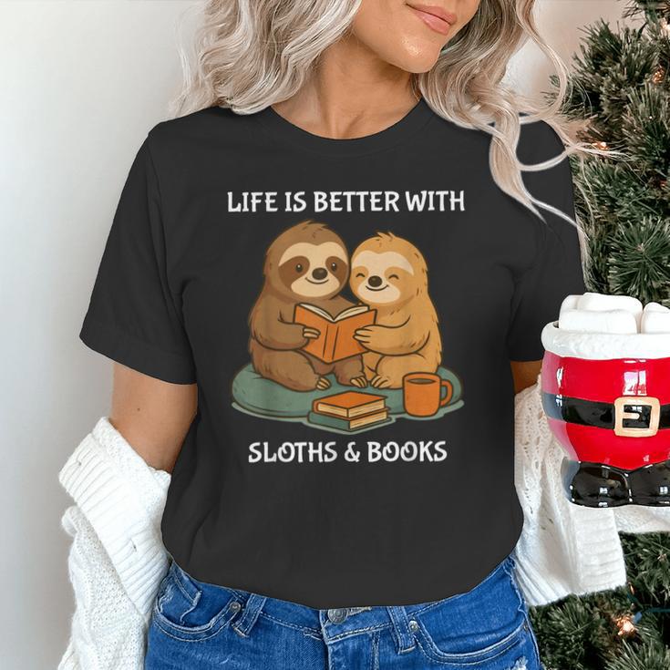 Life Is Better With Sloths And Books Cute Sloth Lover Unisex T-Shirt Life Is Better With Sloths And Books Cute Sloth Lover Unisex T-Shirt