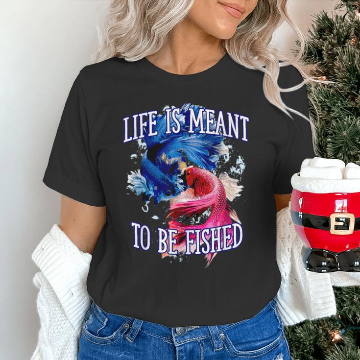 Life Meant To Fished Introvert Sayings Antisocial Quotes Unisex T-Shirt