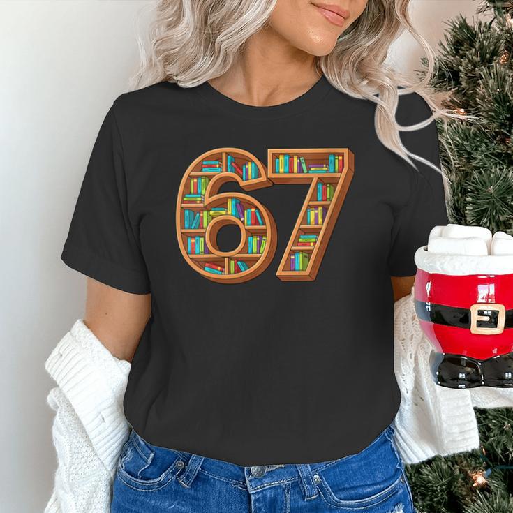 Literary 67 Bookshelf Six Seven Reading Meme Unisex T-Shirt